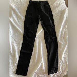 Fashion Nova Destroyed Skinny Black Jeans